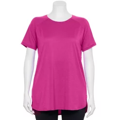 Plus Size Tek Gear® High Slit Tunic Tee 36 Plus Size Tek Gear® High Slit Tunic Tee -Casual Wear Hub 5227026 Fantasy Berry