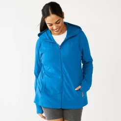 Plus Size Tek Gear® Essential Hooded Jacket -Casual Wear Hub 5227131 Beyond Blue