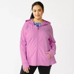Plus Size Tek Gear® Essential Hooded Jacket -Casual Wear Hub 5227131 Luminous Pink