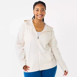 Plus Size Tek Gear® Essential Hooded Jacket -Casual Wear Hub 5227131 Natural Scallop