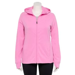Plus Size Tek Gear® Essential Hooded Jacket -Casual Wear Hub 5227131 Pink Trillion