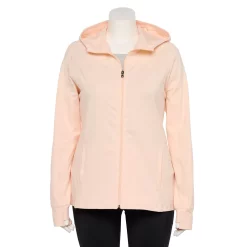 Plus Size Tek Gear® Essential Hooded Jacket -Casual Wear Hub 5227131 Shhh Peach