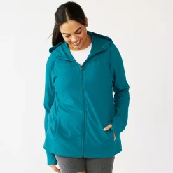 Plus Size Tek Gear® Essential Hooded Jacket -Casual Wear Hub 5227131 Spectacular Teal