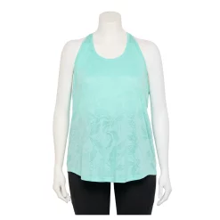 Plus Size Tek Gear® Racerback Tank -Casual Wear Hub 5227178 Aqua Burnout