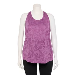 Plus Size Tek Gear® Racerback Tank -Casual Wear Hub 5227178 Orchid Burnout