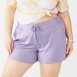 Plus Size Tek Gear® Weekend French Terry Shorts -Casual Wear Hub 5230775 Grape Yard