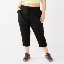 Plus Size Tek Gear® Weekend Straight-Leg Capris -Casual Wear Hub 5231581 Black