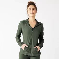 Women's Tek Gear® Essential Hooded Jacket -Casual Wear Hub 5232469 Esta Olive