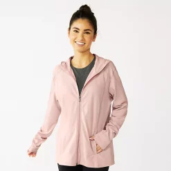 Women's Tek Gear® Essential Hooded Jacket -Casual Wear Hub 5232469 Shhh Peach
