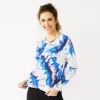Women's Tek Gear® Soft Touch Long Sleeve Tee -Casual Wear Hub 5232480 Blue Tie Dye