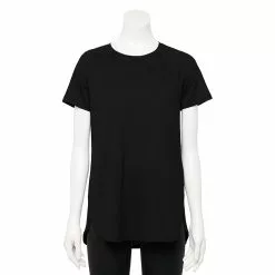 Women's Tek Gear® High Slit Tunic Tee -Casual Wear Hub 5232496 Black