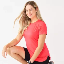 Women's Tek Gear® High Slit Tunic Tee -Casual Wear Hub 5232496 Fanatic Pink