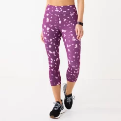 Women's Tek Gear® Core High-Waisted Capri Leggings -Casual Wear Hub 5234821 Purple Spots