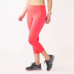 Petite Tek Gear® Core High-Waisted Capri Leggings -Casual Wear Hub 5236295 Melon Energy