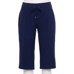 Petite Tek Gear® Essential Workout Skimmer Capris -Casual Wear Hub 5236776 Navy Romance