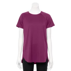 Petite Tek Gear® High Slit Tunic Tee -Casual Wear Hub 5240647 Ravishing Orchid