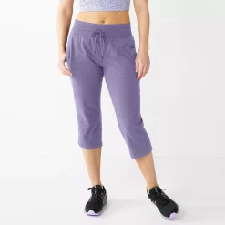 Petite Tek Gear® Essential Straight-Leg Workout Capris -Casual Wear Hub 5240761 Grape Yard