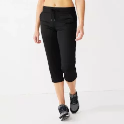 Petite Tek Gear® Weekend Straight-Leg Capris -Casual Wear Hub 5243792 Black