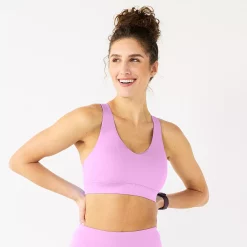 Tek Gear® Core Medium-Impact V-Neck Sports Bra -Casual Wear Hub 5256799 Little Lavender