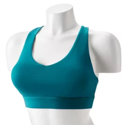 Tek Gear® Core Medium-Impact V-Neck Sports Bra -Casual Wear Hub 5256799 Nightlife Teal