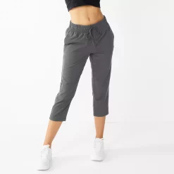 Women's Tek Gear® Woven Straight-Leg Capris -Casual Wear Hub 5257936 Charcoal