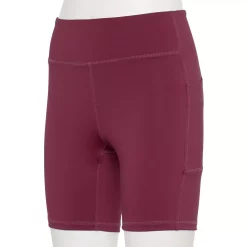 Women's Tek Gear® Core High-Waisted Bike Shorts -Casual Wear Hub 5259291 Night Sangria