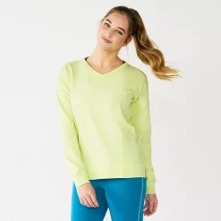 Women's Tek Gear® French Terry Sweatshirt -Casual Wear Hub 5260067 Green Romantica