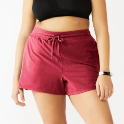 Plus Size Tek Gear® Essential Drawstring Shorts -Casual Wear Hub 5280466 Cherry Fusion