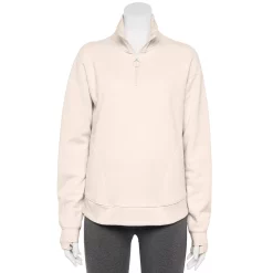 Women's Tek Gear® Quarter-Zip Ultrasoft Fleece Jacket -Casual Wear Hub 5521867 Natural Scallop