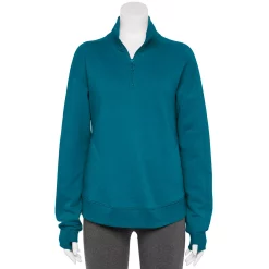 Women's Tek Gear® Quarter-Zip Ultrasoft Fleece Jacket -Casual Wear Hub 5521867 Night Life Teal