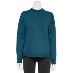 Women's Tek Gear® Ultrasoft Fleece Mockneck Sweatshirt -Casual Wear Hub 5523249 Blue Crayon