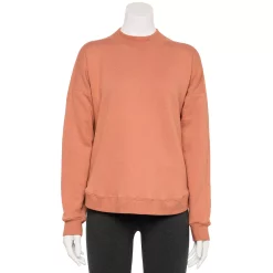Women's Tek Gear® Ultrasoft Fleece Mockneck Sweatshirt -Casual Wear Hub 5523249 Cinnamon Coffee