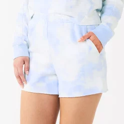 Women's Tek Gear® Ultrasoft Raw-Hem Shorts -Casual Wear Hub 5523332 Purple Dye Effect