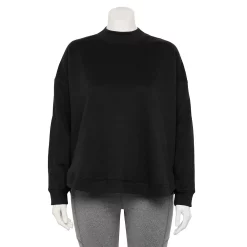 Plus Size Tek Gear® Ultrasoft Fleece Mockneck Sweatshirt -Casual Wear Hub 5540359 Black