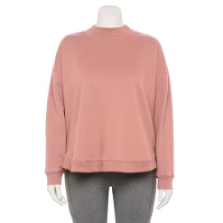 Plus Size Tek Gear® Ultrasoft Fleece Mockneck Sweatshirt -Casual Wear Hub 5540359 Martini Rose