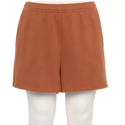 Plus Size Tek Gear® Ultrasoft Fleece Raw-Hem Shorts -Casual Wear Hub 5540831 Cinnamon Coffee