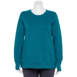 Plus Size Tek Gear® Ultrasoft Fleece Sweatshirt -Casual Wear Hub 5542897 Night Life Teal