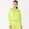 Women's Tek Gear® Ultrasoft Fleece Easy Crop Sweatshirt -Casual Wear Hub 5543908 Real Lemon