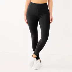 Women's Tek Gear® Ultrastretch High-Waisted Side Pocket Full-Length Leggings -Casual Wear Hub 5550156 Black