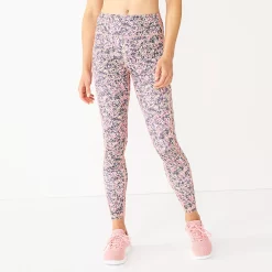 Women's Tek Gear® Ultrastretch High-Waisted Side Pocket Full-Length Leggings -Casual Wear Hub 5550156 Coral Ditsy Floral