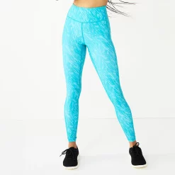 Women's Tek Gear® Ultrastretch High-Waisted Side Pocket Full-Length Leggings -Casual Wear Hub 5550156 Teal Print