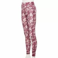 Women's Tek Gear® Ultrastretch High-Waisted Side Pocket Full-Length Leggings -Casual Wear Hub 5550156 Wine Shapes Print