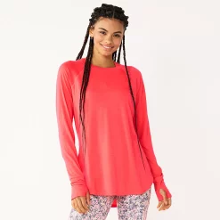 Women's Tek Gear® Long Sleeve Tunic -Casual Wear Hub 5560866 Fanatic Pink