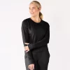 Women's Tek Gear® Crewneck Long Sleeve Tee -Casual Wear Hub 5561703 Black