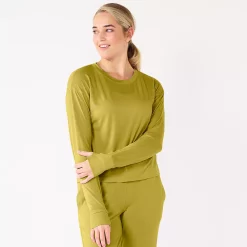 Women's Tek Gear® Crewneck Long Sleeve Tee -Casual Wear Hub 5561703 Lime Verbena