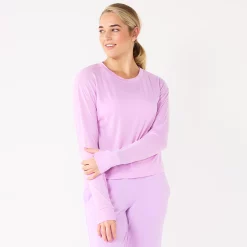 Women's Tek Gear® Crewneck Long Sleeve Tee -Casual Wear Hub 5561703 Little Lavender