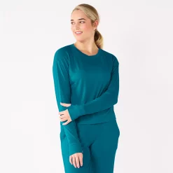 Women's Tek Gear® Crewneck Long Sleeve Tee -Casual Wear Hub 5561703 Night Life Teal