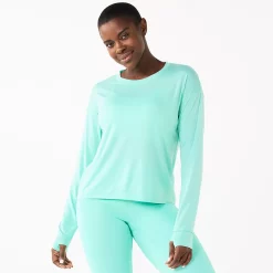 Women's Tek Gear® Crewneck Long Sleeve Tee -Casual Wear Hub 5561703 Shy Green