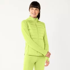 Women's Tek Gear® Hooded Mixed-Media Jacket -Casual Wear Hub 5561979 Real Lemon