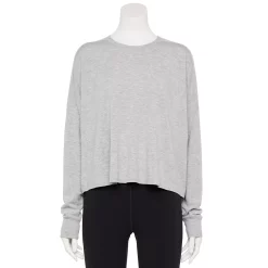 Women's Tek Gear® Easy French Terry Raw-Seam Tee -Casual Wear Hub 5562562 Metro Heather